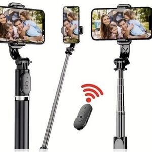 Wireless Black Selfie Stick with Remote